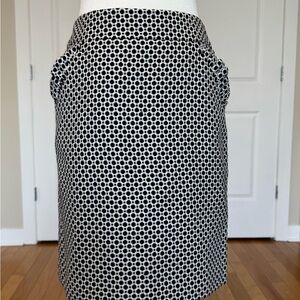 LOFT Black and White Honeycomb Print Pencil Skirt